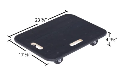 Vestil FWD-1824-3R Fiber Wood Dolly with Rubber Caster - dimensional drawing