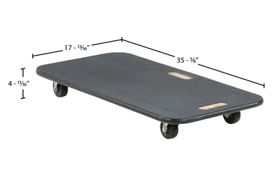 Vestil FWD-1836-3R Fiber Wood Dolly with Rubber Casters - dimensional drawing