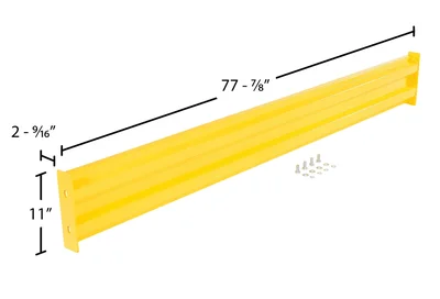 Vestil GR-F2R-BO-7-YL Steel 2 Ribbed Bolt On Style Guard Rail - dimensional drawing