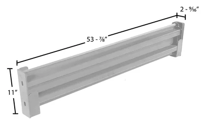 Vestil Steel 2 Ribbed Drop In Style Guard Rail 54 In. Length Silver - dimensional drawing