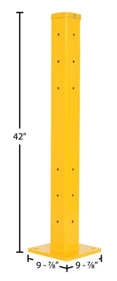Vestil GR-F2R-DI-TP42-YL Steel Rigid Tube Post Drop In Style - dimensional drawing