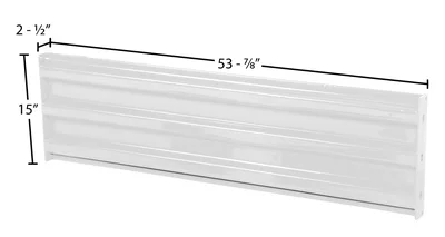 Vestil Steel 3 Ribbed Bolt On Style Guard Rail 53.875 In. Length White - dimensional drawing