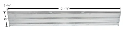 Vestil Galvanized Steel 3 Ribbed Bolt On Style Guard Rail 101.875 In. Length Gray - dimensional drawing