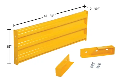 Vestil GR-F3R-DI-4-YL Steel 3 Ribbed Drop In Style Guard Rail - dimensional drawing