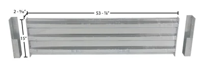 Vestil Galvanized Steel 3 Ribbed Drop In Style Guard Rail 53.875 In. Length Gray - dimensional drawing