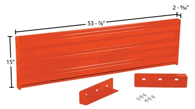 Vestil Steel 3 Ribbed Drop In Style Guard Rail 53.875 In. Length Orange - dimensional drawing