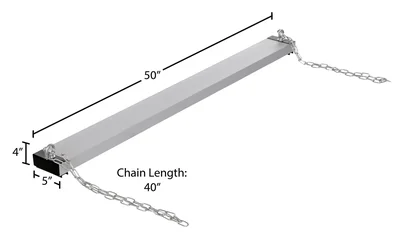 Vestil HDMS-60 Steel Heavy Duty Magnetic Hanging Sweeper - dimensional drawing