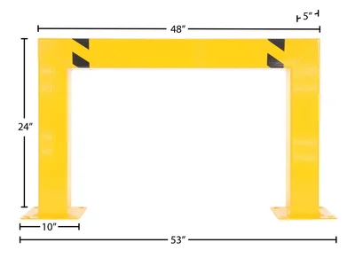 Vestil HPRO-SQ-48-24-5 Steel Square High Profile Machinery and Rack Guard - dimensional drawing
