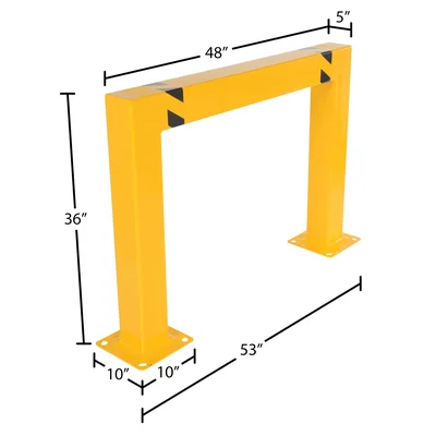 Vestil HPRO-SQ-48-36-5 Steel Square High Profile Machinery and Rack Guard - dimensional drawing