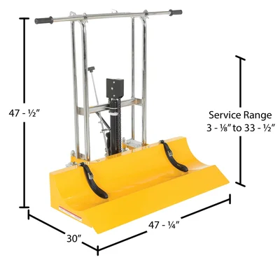 HYD-ROLL-47-LP ROLL LIFTER TRANSPORTER 47" Low Profile - dimensional drawing