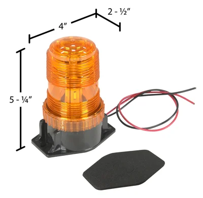Vestil LT-RC5-FSL-AM Polycarbonate Fork Truck Safety and Warning Light - dimensional drawing