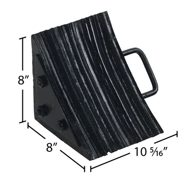Vestil LWC-15 Laminated Rubber Wheel Chock - dimensional drawing