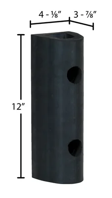 Vestil M-4-12 Extruded Rubber Fender Bumper - dimensional drawing