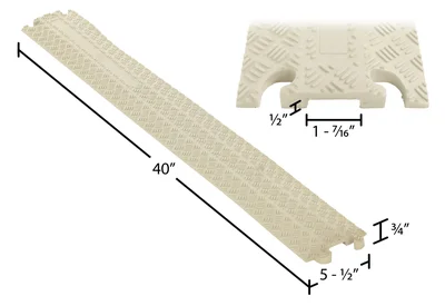 Vestil MRHR-39-BG Rubber Anti-Slip Cable Guard - dimensional drawing