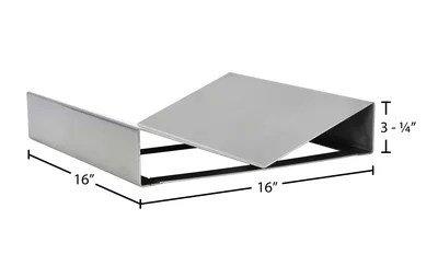 Vestil Steel V Block Manual Work Positioner Attachment 16 In. x 16 In. x 3-1/4 In. Silver - dimensional drawing