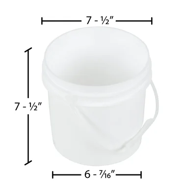 Vestil PAIL-1-PWP High Density Polyethylene Open Head Pail with Plastic Handle 1 Gallon - dimensional drawing