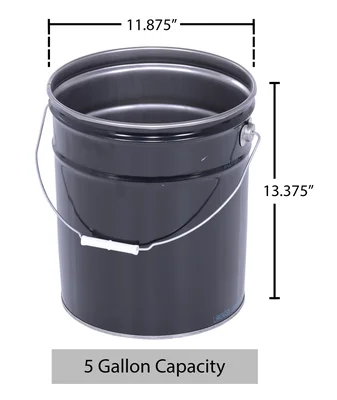 Vestil PAIL-STL-RI Steel Open Head Pail 5 Gallon - dimensional drawing