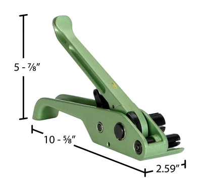 Vestil PKG-PTC-D Cast Aluminum Poly Strap Tensioner - dimensional drawing