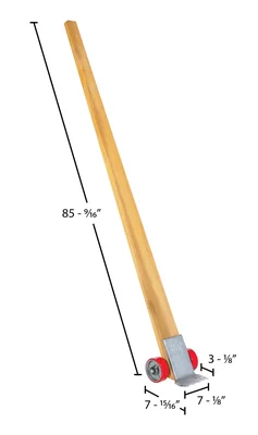 Vestil Wood Pry Lever Bar 7 Ft. Height 4,250 Lb. Capacity Brown - dimensional drawing