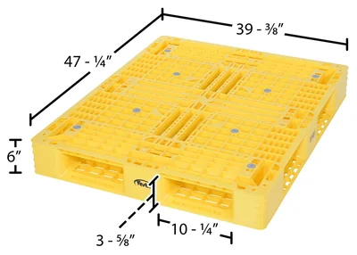Vestil PLP2-4840-YELLOW Plastic Pallets and Skids - dimensional drawing