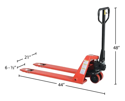Vestil PM2-2044-SLP Steel Super Low Pallet Truck - dimensional drawing