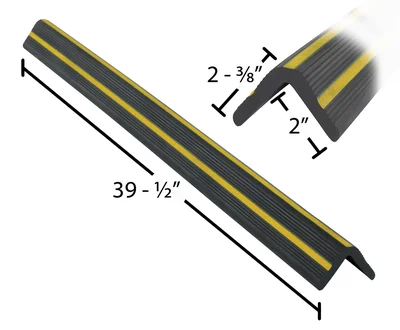 Vestil PVCG-D Rubber PVC Edge Guard - dimensional drawing