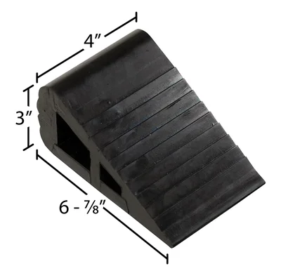 Vestil RBW-2 Industrial Rubber Triangular Wedge - dimensional drawing