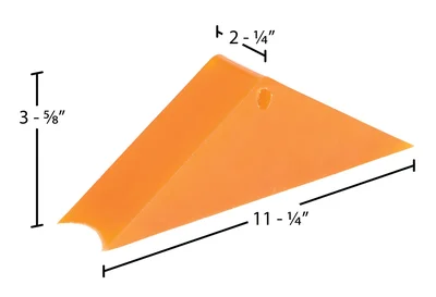 Vestil RC-WC Polyurethane Magnetic Rail Car Wheel Chock - dimensional drawing
