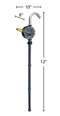 Vestil RP-90RT Polyphenylene Sulfide Manual Rotary Drum Pump - dimensional drawing
