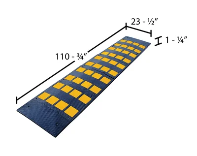 Vestil RSH-108-24-C Rubber Speed Hump Concrete Hardware - dimensional drawing