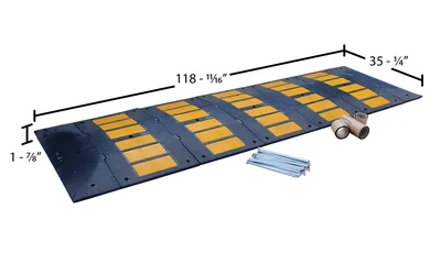 Vestil RSH-120-36-A Rubber Speed Hump Asphalt Hardware - dimensional drawing