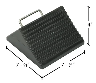 Vestil RWC-3 Molded Rubber Mini Wheel Chock - dimensional drawing