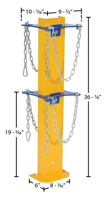 Vestil SACR-2 Steel Cylinder Storage Stand - dimensional drawing