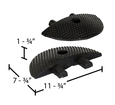 Vestil SBRY-CAP-A Rubber Heavy Duty Speed Bump Asphalt End Caps - dimensional drawing
