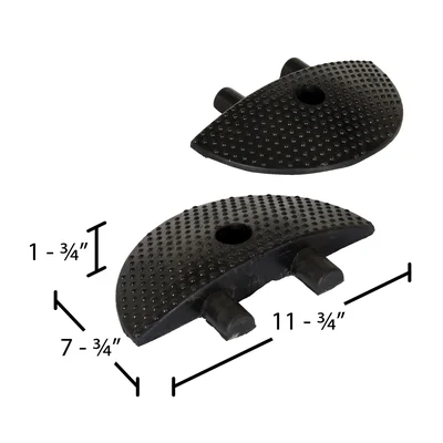 Vestil SBRY-CAP-C Rubber Heavy Duty Speed Bump Concrete End Caps - dimensional drawing