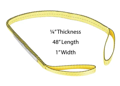 Vestil SLD-1-F-4-YL Polyester Lifting Web Sling - dimensional drawing