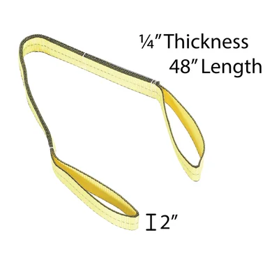 Vestil SLD-2-F-4-YL Polyester Lifting Web Sling - dimensional drawing