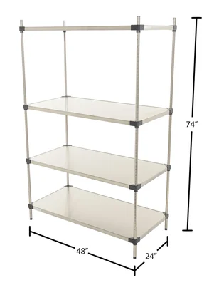 Vestil SSS-2448 Stainless Steel Shelving 600 Lb. Capacity Brushed - dimensional drawing