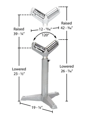 Vestil STAND-V Steel Roller Stand Quantity - dimensional drawing