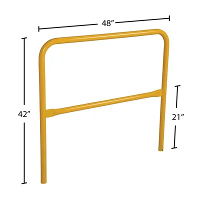 Vestil VDKR-4 Steel Safety Railing 4 Ft. Length - dimensional drawing