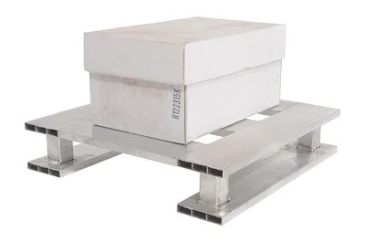 Vestil Aluminum Half Skid Bottom Pallet 23-7/8 In. x 23-7/8 In. x 5-1/16 In. 4000 Lb. Capacity Silver