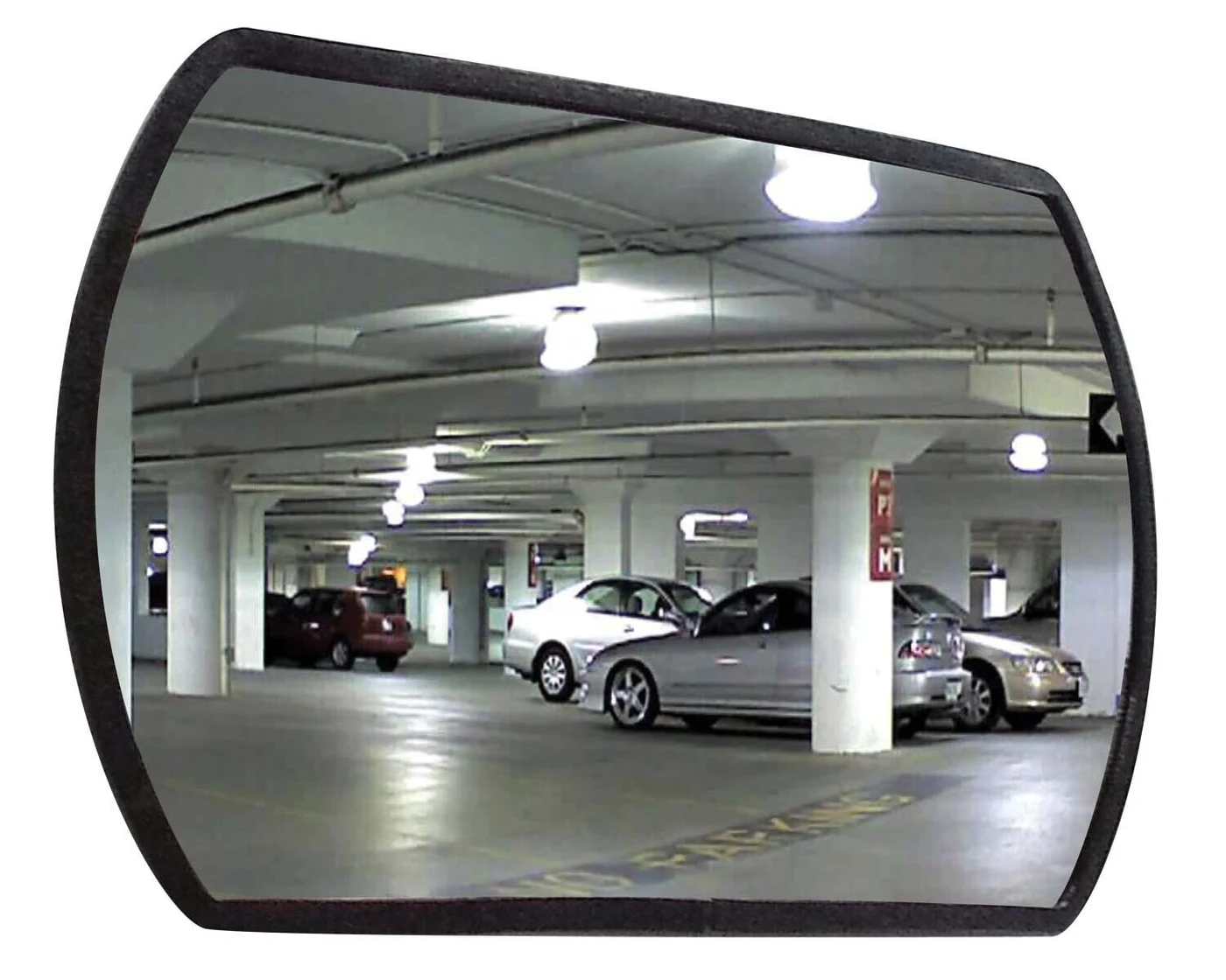 Vestil CNVX-1812-O Acrylic Rectangular Convex Outdoor Mirror 18 In Diameter 20+ Ft Viewing Distance Silver An acrylic Convex mirror elimina