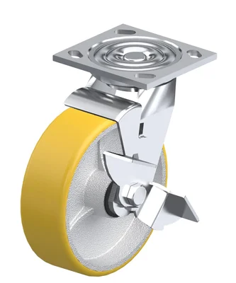 Vestil CST-BL-4X2PU-SWB Polyurethane Swivel With Brake Caster 4 In