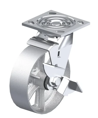 Vestil CST-BL-8X2CI-SWB Cast Iron/Steel Swivel With Brake Caster 8 In