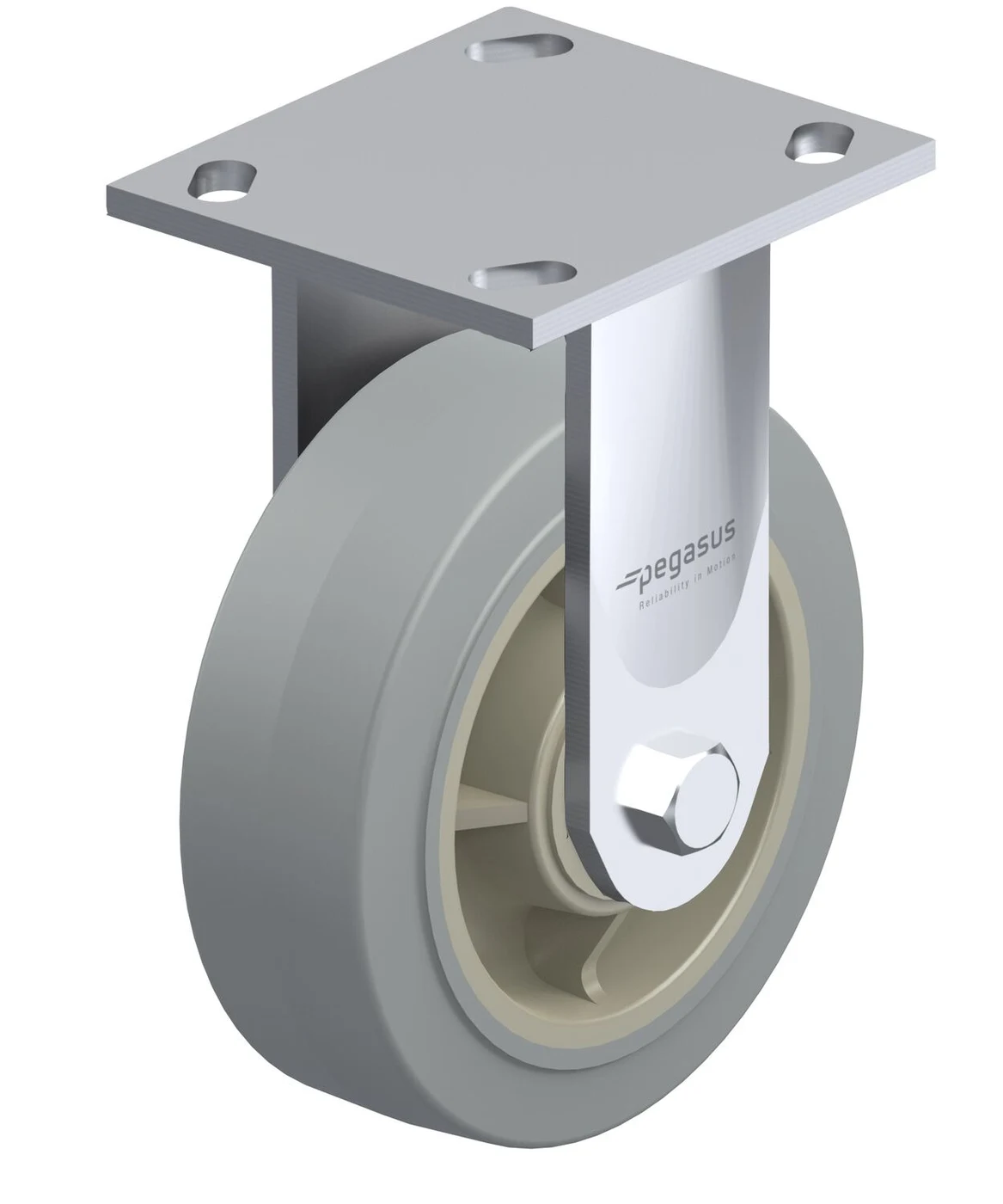 Vestil CST-BL-8X2TPR-R Thermoplastic Rubber Rigid Caster 8 In