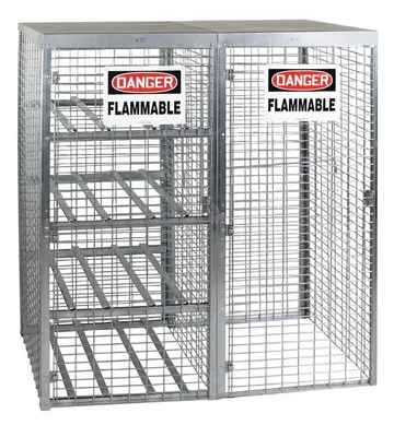 Vestil CYL-T-COMBO Galvanized Cylinder Storage Cabinet 8 Horizontal and 9 Vertical 29 In