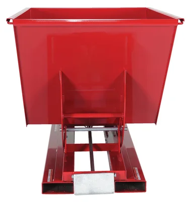 Vestil Steel Medium Duty Self Dumping Hopper 1 Cubic Yard 4000 Lb. Capacity Soda Red
