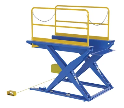 Vestil Steel Ground Lift Scissor Table 44 In. x 84 In. 3000 Lb. Capacity Blue
