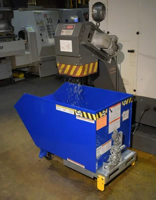 Vestil Steel Medium Duty Low Profile Self Dumping Hopper 1/2 Cubic Yard 4000 Lb. Capacity Blue