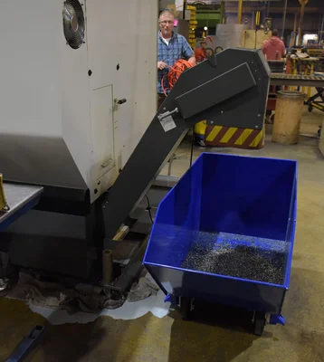 Vestil Steel Medium Duty Low Profile Self Dumping Hopper 1/2 Cubic Yard 4000 Lb. Capacity Blue